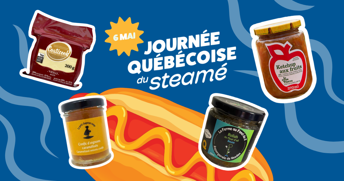 image steamé pour la journée québécoise du steamé avec des produits en pots et un fromage