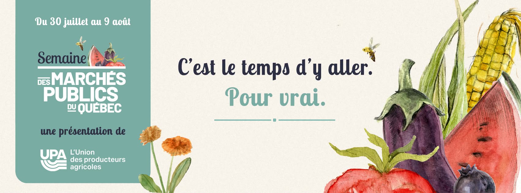 image avec texte informatif sur la semaine des marchés publics du québec